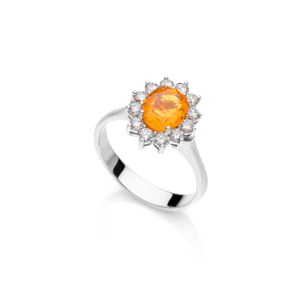 FIRE OPAL CLASSIC HALO RING