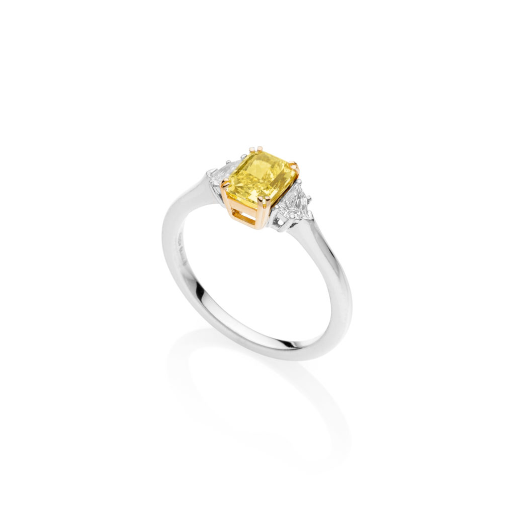 Radiant Yellow Solitaire ring